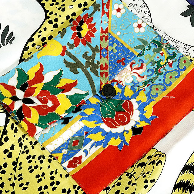 HERMES tote bag Petit H Leopard Multi Color Silk100%[EXCELLENT][Authentic]