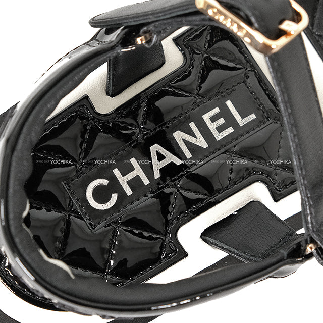 CHANEL sandals Sports Logo COCO Mark Matelasse Noir (Black)/Blanc (White) Lambskin #36c Gold HW G38880[EXCELLENT][Authentic]