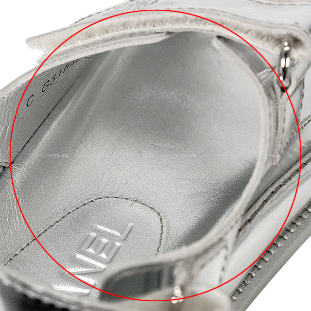 CHANEL sandals Sports COCO Mark Double Silver Leather #36 Silver HW G31848[EXCELLENT][Authentic]