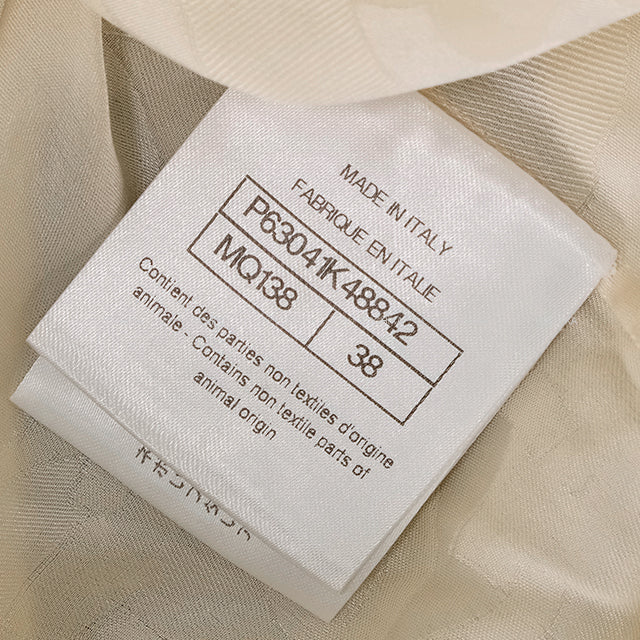 [Pre-loved] CHANEL One‐piece dress Ladies Sleeveless Flower Lace COCO Buttons Floral Pattern Blue/Blanc (White) Wool/Cotton/polyamide #38 P63041[LIKE NEW][Authentic]