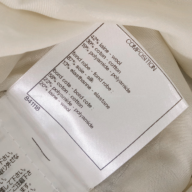 [Pre-loved] CHANEL One‐piece dress Ladies Sleeveless Flower Lace COCO Buttons Floral Pattern Blue/Blanc (White) Wool/Cotton/polyamide #38 P63041[LIKE NEW][Authentic]