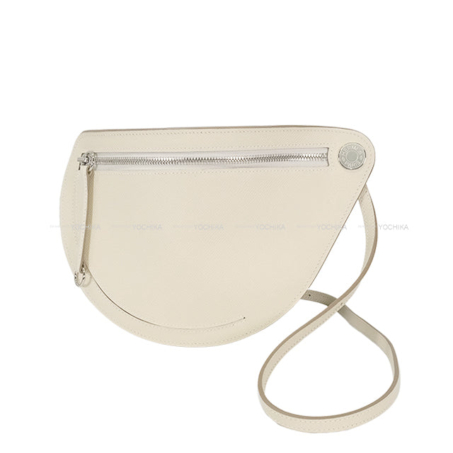 HERMES Shoulder bag Petite Course Craie Veau Epsom Silver HW Stamp B[EXCELLENT][Authentic]