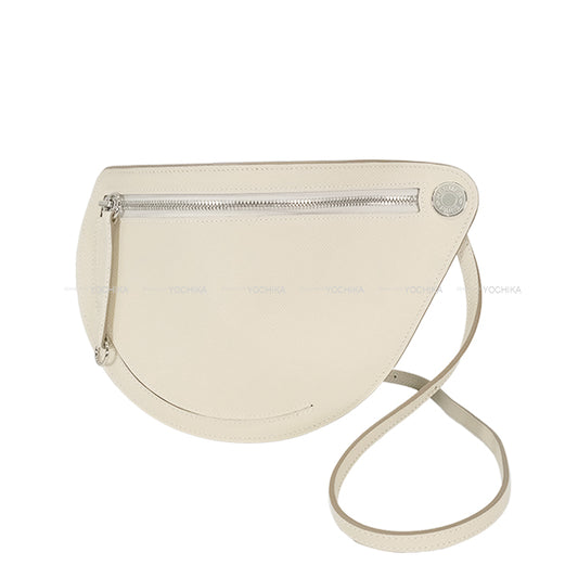 HERMES Shoulder bag Petite Course Craie Veau Epsom Silver HW Stamp B[EXCELLENT][Authentic]