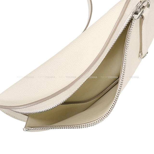 HERMES Shoulder bag Petite Course Craie Veau Epsom Silver HW Stamp B[EXCELLENT][Authentic]