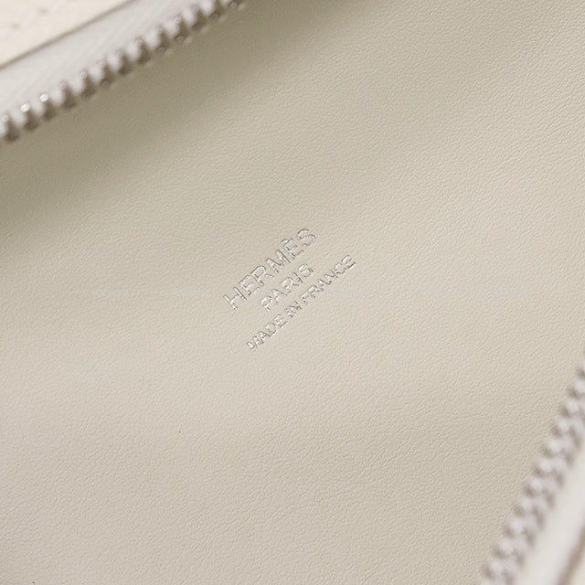 HERMES Shoulder bag Petite Course Craie Veau Epsom Silver HW Stamp B[EXCELLENT][Authentic]