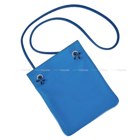 HERMES Shoulder bag Sac Aline Mini Verso Mykonos/Bleu Zanzibar Veau Cheri/Veau Swift Silver HW Stamp U[EXCELLENT][Authentic]