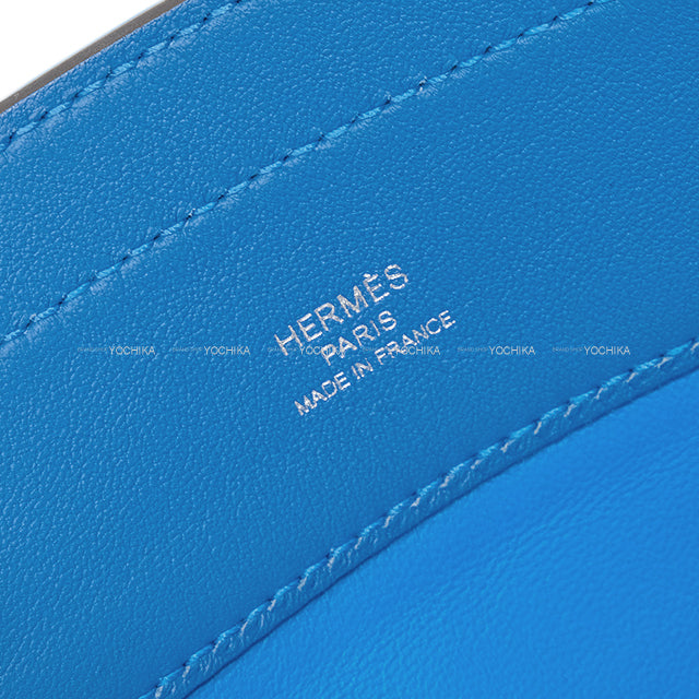 HERMES Shoulder bag Sac Aline Mini Verso Mykonos/Bleu Zanzibar Veau Cheri/Veau Swift Silver HW Stamp U[EXCELLENT][Authentic]