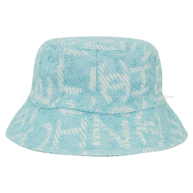CHANEL hat Bucket Hat COCO Mark Logo Tweed Turquoise Champagne Gold HW AA9768[BRAND NEW][Authentic]
