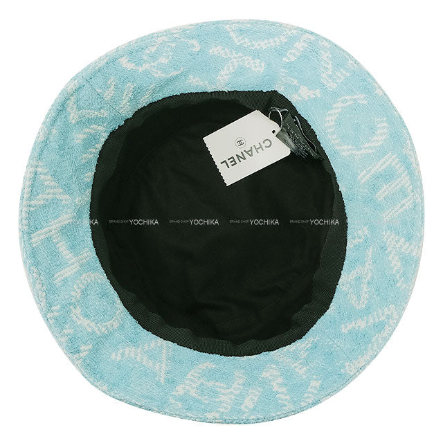 CHANEL hat Bucket Hat COCO Mark Logo Tweed Turquoise Champagne Gold HW AA9768[BRAND NEW][Authentic]