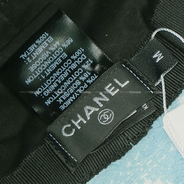 CHANEL hat Bucket Hat COCO Mark Logo Tweed Turquoise Champagne Gold HW AA9768[BRAND NEW][Authentic]