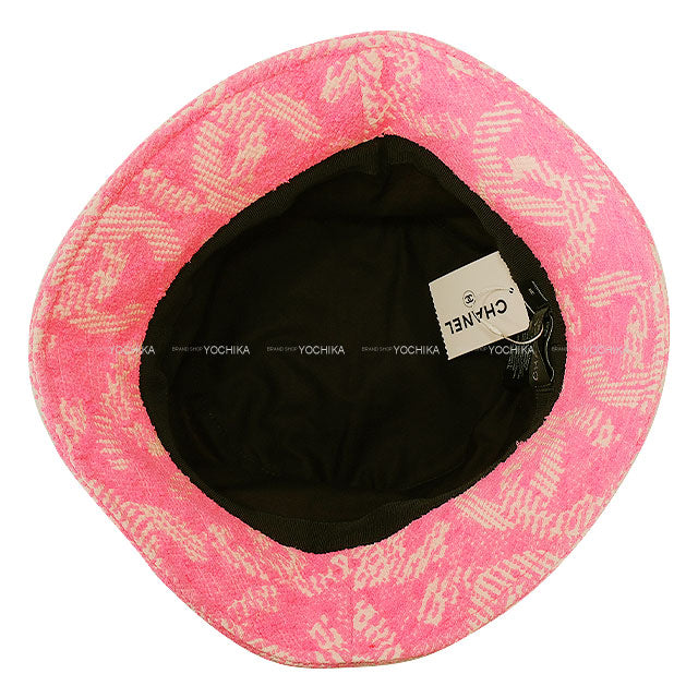 CHANEL hat Bucket Hat COCO Mark Logo Tweed #M Pink Tweed Champagne Gold HW AA9768[BRAND NEW][Authentic]