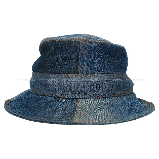 Dior hat Bucket Denim Logo Patchwork ＃59 Blue Denim 11DPD923A130[EXCELLENT][Authentic]