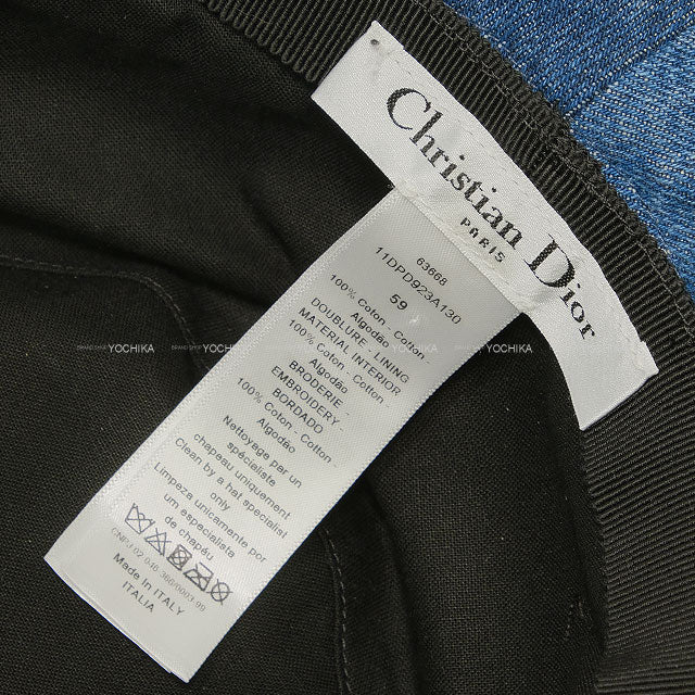 Dior hat Bucket Denim Logo Patchwork ＃59 Blue Denim 11DPD923A130[EXCELLENT][Authentic]