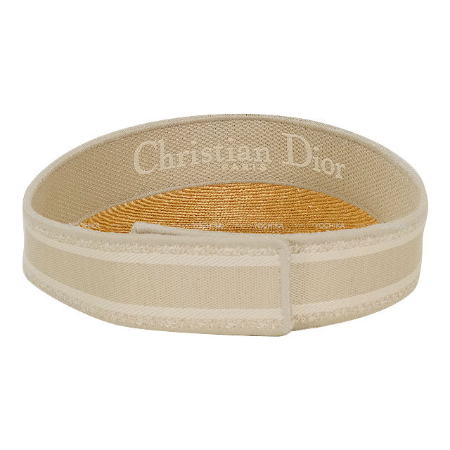 Dior Sun visor Straw Logo Greige/Natural Straw[EXCELLENT][Authentic]