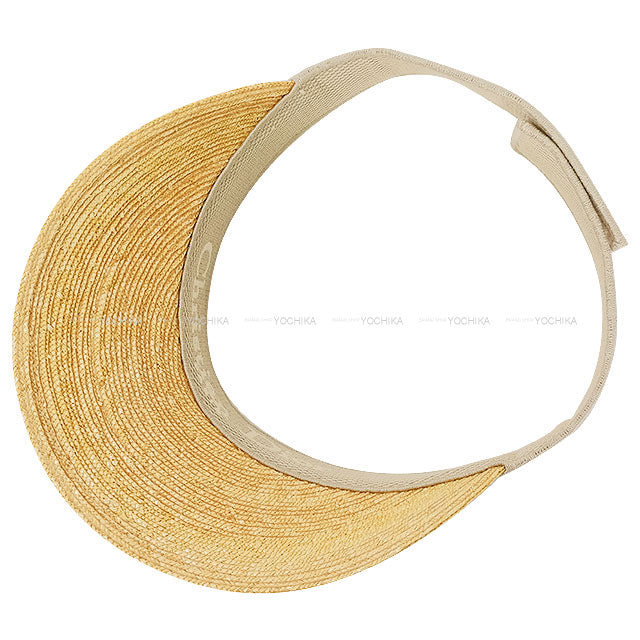 Dior Sun visor Straw Logo Greige/Natural Straw[EXCELLENT][Authentic]