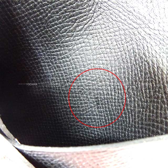 HERMES change purse Bastia Noir (Black) Veau Epsom Silver HW Stamp Y[EXCELLENT][Authentic]