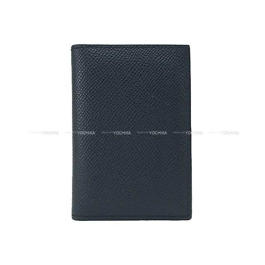 [Pre-loved] HERMES card holder MC2 Euclide Blue Indigo Veau Epsom Stamp A[LIKE NEW][Authentic]