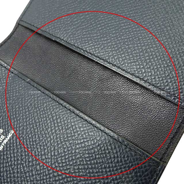 [Pre-loved] HERMES card holder MC2 Euclide Blue Indigo Veau Epsom Stamp A[LIKE NEW][Authentic]