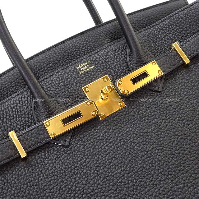 HERMES Handbag Birkin30 Noir (Black) Veau Togo Gold HW Stamp U[EXCELLENT][Authentic]