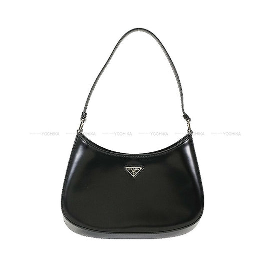 [Pre-loved] PRADA Shoulder bag Cleo Noir (Black) brushed calfskin Silver HW 1BC499[LIKE NEW][Authentic]