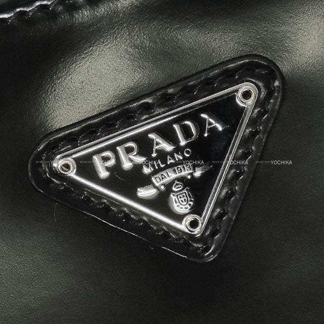 [Pre-loved] PRADA Shoulder bag Cleo Noir (Black) brushed calfskin Silver HW 1BC499[LIKE NEW][Authentic]