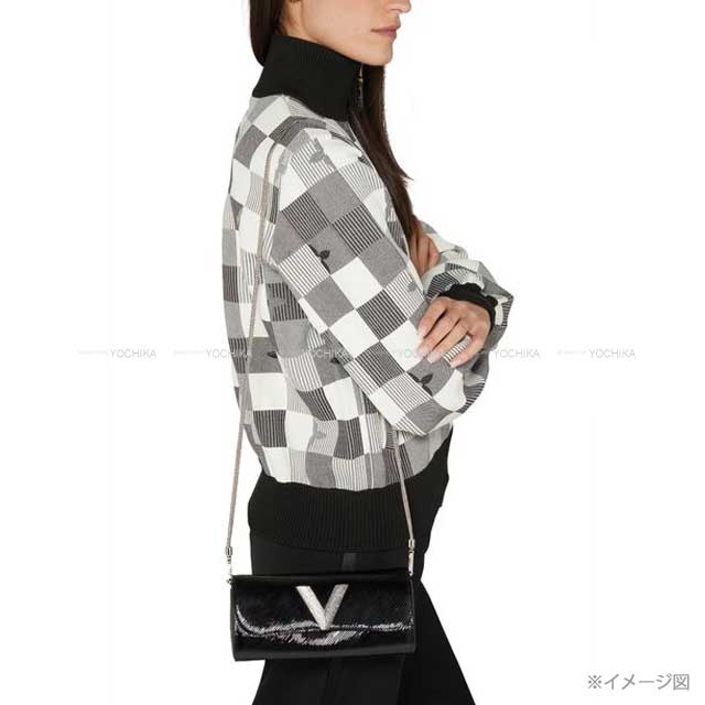 LOUIS VUITTON Shoulder bag Night Box Clutch Noir (Black) Epi Electric/Swarovski Crystal Silver HW M51587[EXCELLENT][Authentic]