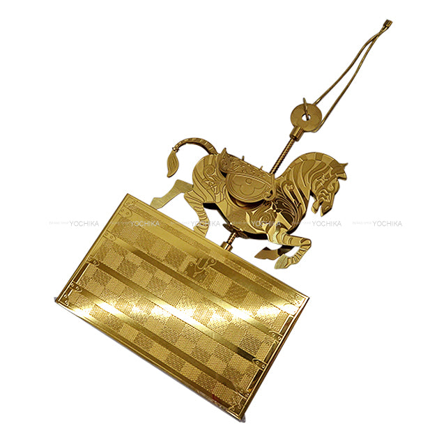 2024 Holiday LOUIS VUITTON Interior VIP Novelty Animal Monogram Trunk Ornament Set of 3 Gold/Silver Metal[EXCELLENT][Authentic]