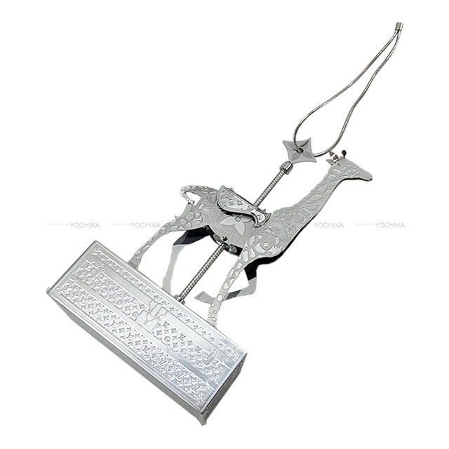 2024 Holiday LOUIS VUITTON Interior VIP Novelty Animal Monogram Trunk Ornament Set of 3 Gold/Silver Metal[EXCELLENT][Authentic]