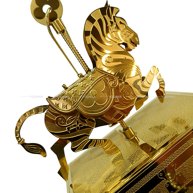 2024 Holiday LOUIS VUITTON Interior VIP Novelty Animal Monogram Trunk Ornament Set of 3 Gold/Silver Metal[EXCELLENT][Authentic]