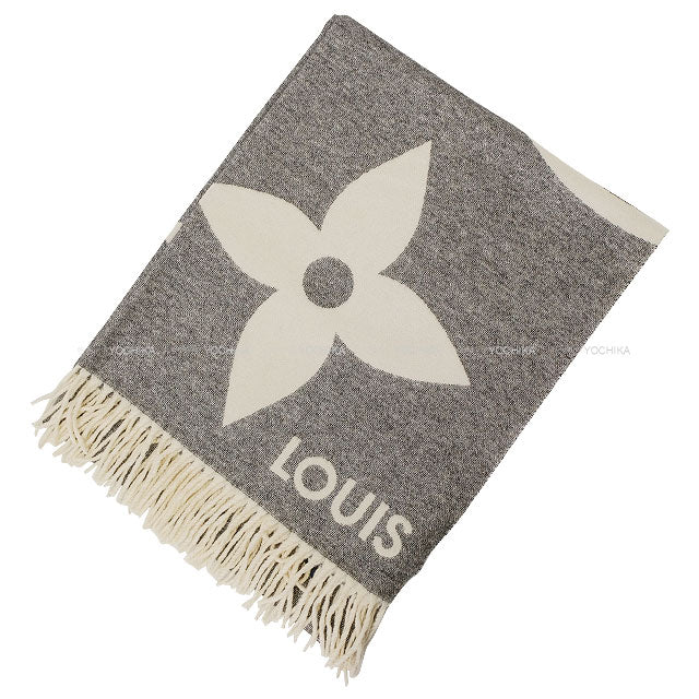 [Pre-loved] LOUIS VUITTON muffler Echarpe The Ultimate Shine Monogram Gris Cashmere/Silk/Polyester/Nylon M78120[LIKE NEW][Authentic]