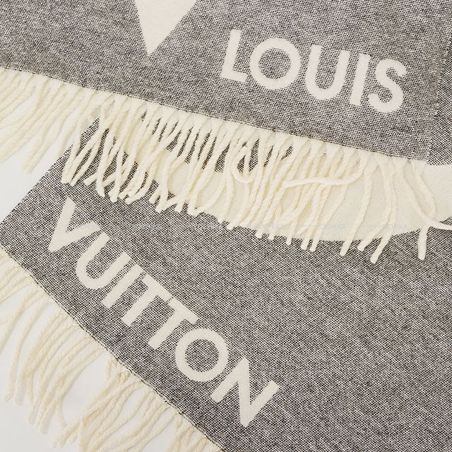 [Pre-loved] LOUIS VUITTON muffler Echarpe The Ultimate Shine Monogram Gris Cashmere/Silk/Polyester/Nylon M78120[LIKE NEW][Authentic]