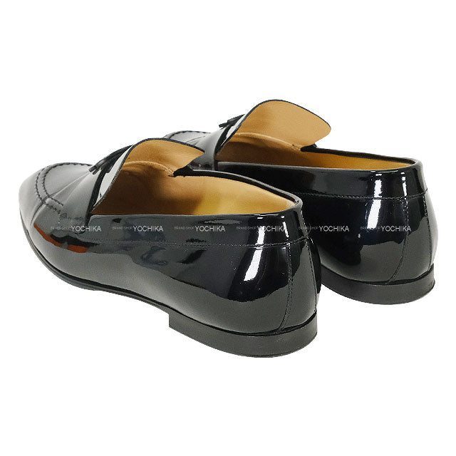[Pre-loved] CHANEL loafers Moccasin Coco mark Noir (Black) Patent Enamel Leather #37 G33153[LIKE NEW][Authentic]
