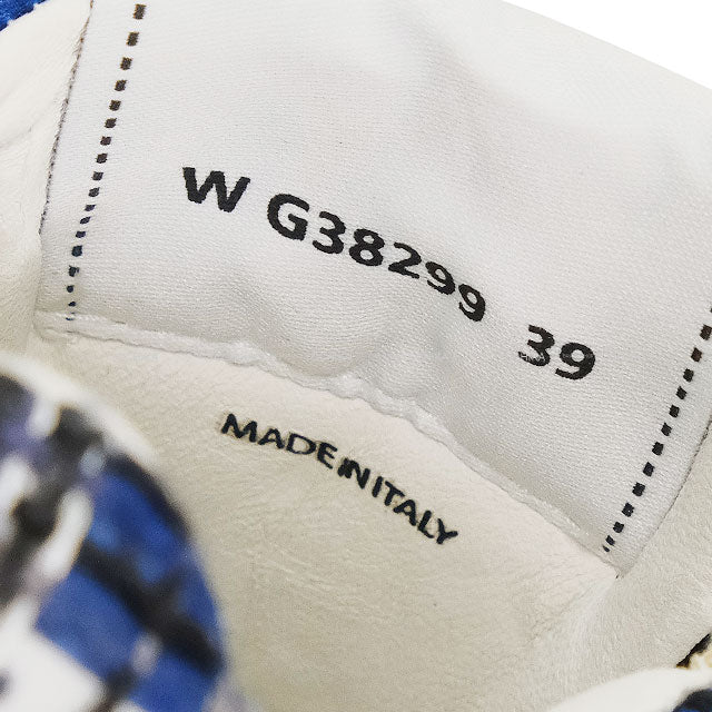 [Pre-loved] CHANEL sneakers Coco mark 24P White/Blue/Black/Gray Tweed/Suede/Calfskin #39 G38299[LIKE NEW][Authentic]