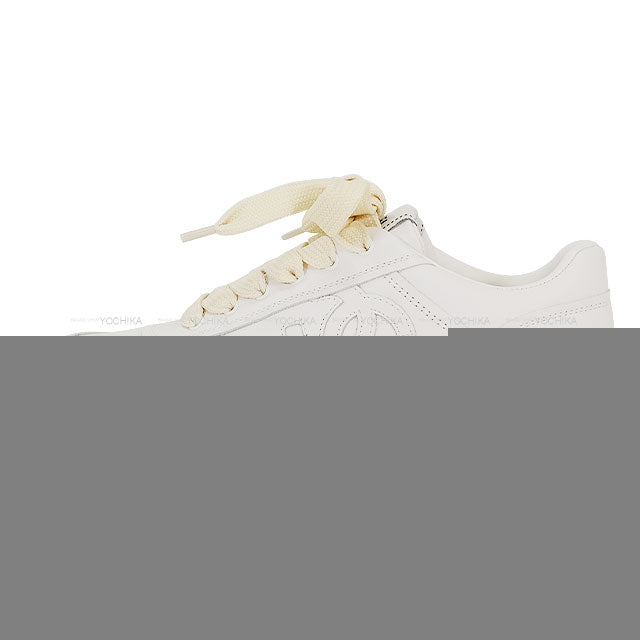 CHANEL sneakers Low cut Coco mark Leather Blanc (White) Calfskin #35 G39978[BRAND NEW][Authentic]