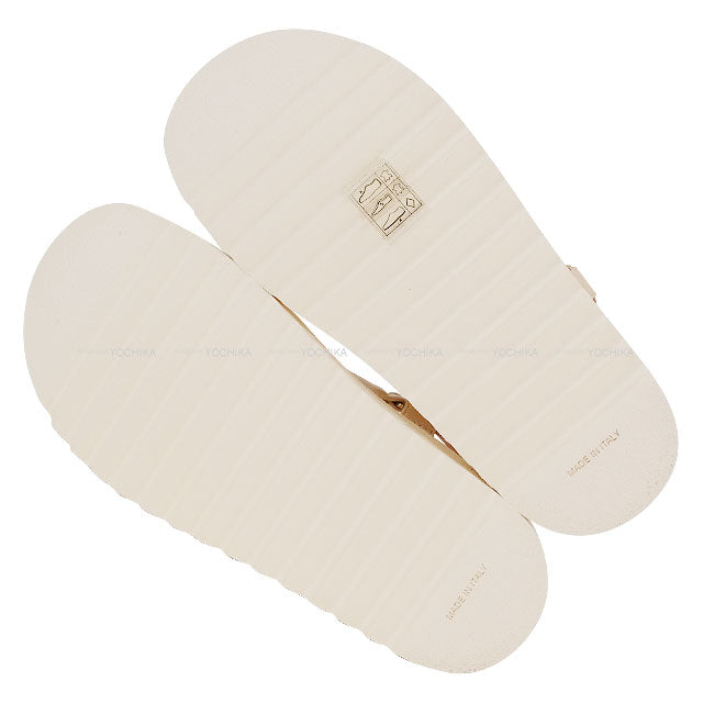 CHANEL sandals Sports Coco mark Matelasse Beige/Ivory/Blanc (White) Lambskin #35 Gold HW G38880[EXCELLENT][Authentic]