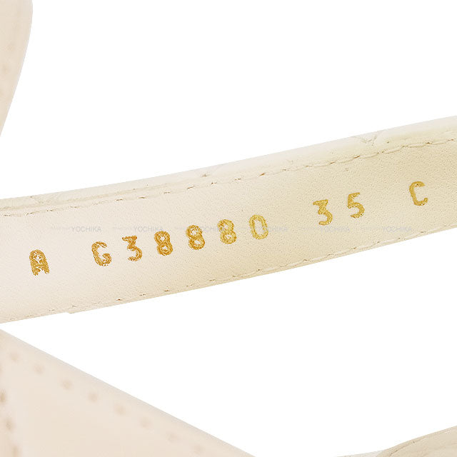 CHANEL sandals Sports Coco mark Matelasse Beige/Ivory/Blanc (White) Lambskin #35 Gold HW G38880[EXCELLENT][Authentic]