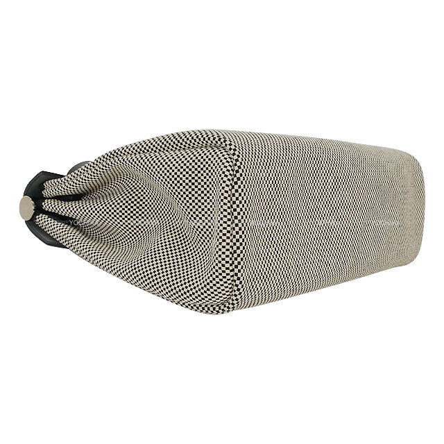 HERMES Shoulder bag HerBag Zip 31 PM Retourne Noir (Black) Ecru Toile Criss Viking/Vache Hunter Silver HW Stamp D[EXCELLENT][Authentic]