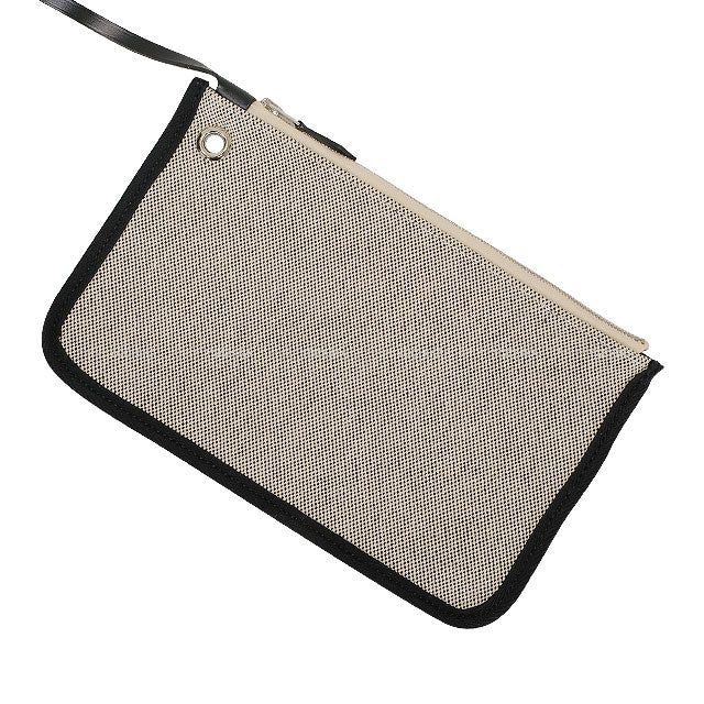 HERMES Shoulder bag HerBag Zip 31 PM Retourne Noir (Black) Ecru Toile Criss Viking/Vache Hunter Silver HW Stamp D[EXCELLENT][Authentic]