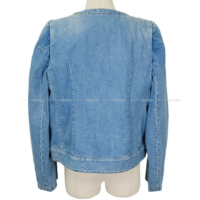 2024SS LOUIS VUITTON Denim jacket Women's Double Breasted Blue Cotton #42 1AFPBP[EXCELLENT][Authentic]