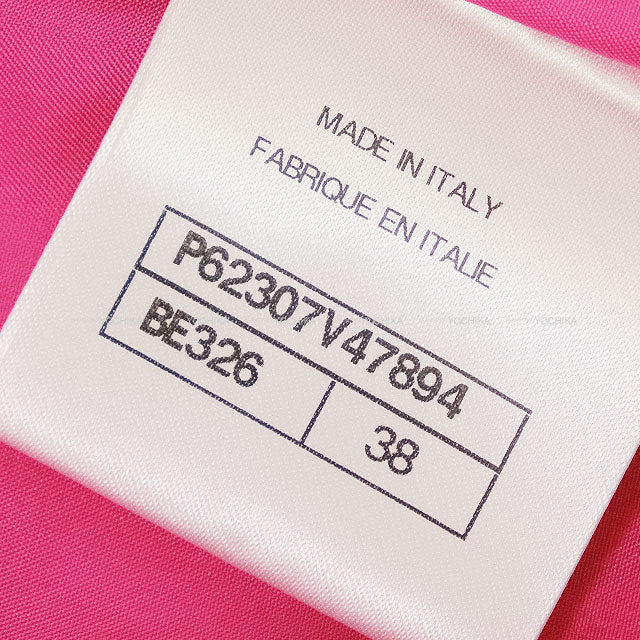 2019 AW Runway CHANEL Pants COCO Buttons tweed check Wide-Leg Pleated Magenta/Pink Wool #38 P62307[EXCELLENT][Authentic]