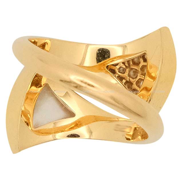 [Pre-loved] BVLGARI ring Diva’s Dream Pink Gold K18PG/Diamond/Mother of Pearl #51 350722[LIKE NEW][Authentic]