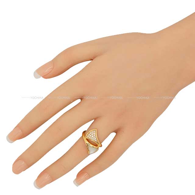 [Pre-loved] BVLGARI ring Diva’s Dream Pink Gold K18PG/Diamond/Mother of Pearl #51 350722[LIKE NEW][Authentic]