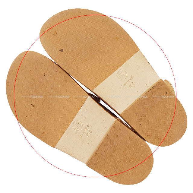 [Pre-loved] CHANEL sandals Chain COCO Mark Matelasse Sport Bronze (Gold) #36C G35927[LIKE NEW][Authentic]