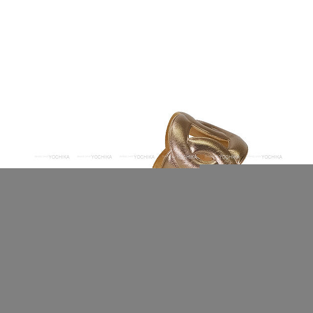 [Pre-loved] HERMES sandals Espadrille Famosa Chaine d’Ancre (Old) Dore (Metallic Gold) Nappa Leather #35[LIKE NEW][Authentic]