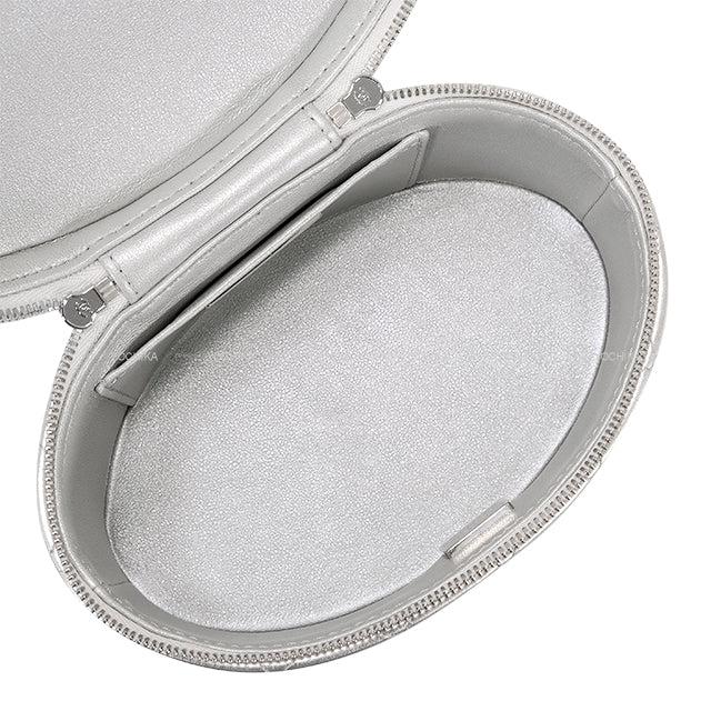 2025 New CHANEL Shoulder bag Vanity Matelasse Coco mark Chain Handle Silver Metallic Lambskin Silver HW AS5335[BRAND NEW][Authentic]