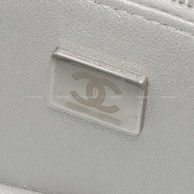 2025 New CHANEL Shoulder bag Vanity Matelasse Coco mark Chain Handle Silver Metallic Lambskin Silver HW AS5335[BRAND NEW][Authentic]