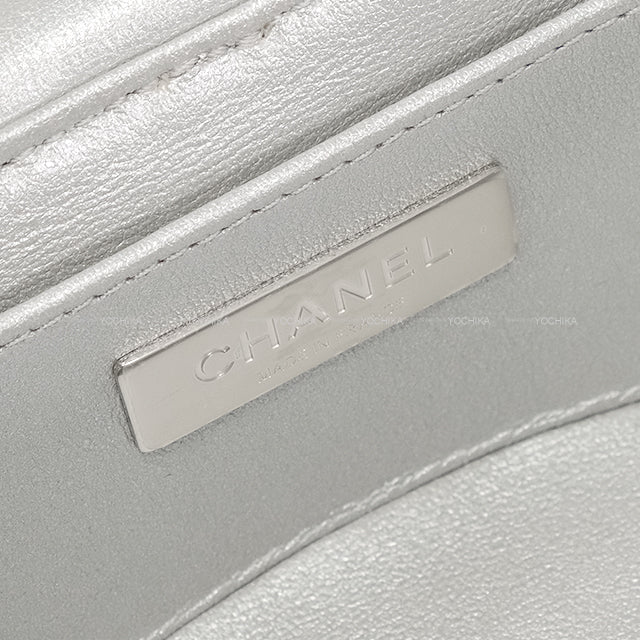 2025 New CHANEL Shoulder bag Vanity Matelasse Coco mark Chain Handle Silver Metallic Lambskin Silver HW AS5335[BRAND NEW][Authentic]