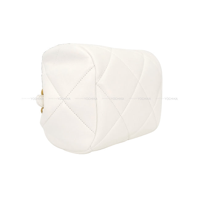 2024-2025 Metiers d'Art Collection CHANEL Shoulder bag Matelasse Cuff Bag Chain Coco mark Blanc (White) Shiny Lambskin Antique Gold HW AS5602[BRAND NEW][Authentic]