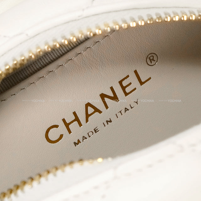 2024-2025 Metiers d'Art Collection CHANEL Shoulder bag Matelasse Cuff Bag Chain Coco mark Blanc (White) Shiny Lambskin Antique Gold HW AS5602[BRAND NEW][Authentic]