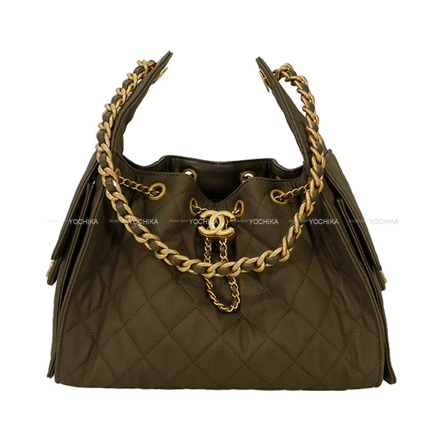 2025AW CHANEL Shoulder bag CHANEL25 Small Kaki Canvas Antique Gold HW AS5293[BRAND NEW][Authentic]